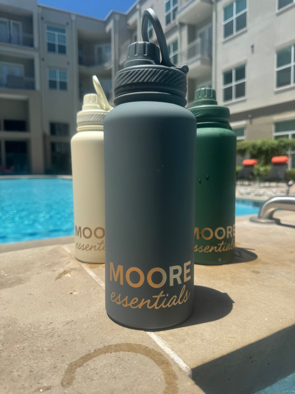 MOORE Essentials Water Bottle - Slate Blue (32 oz)
