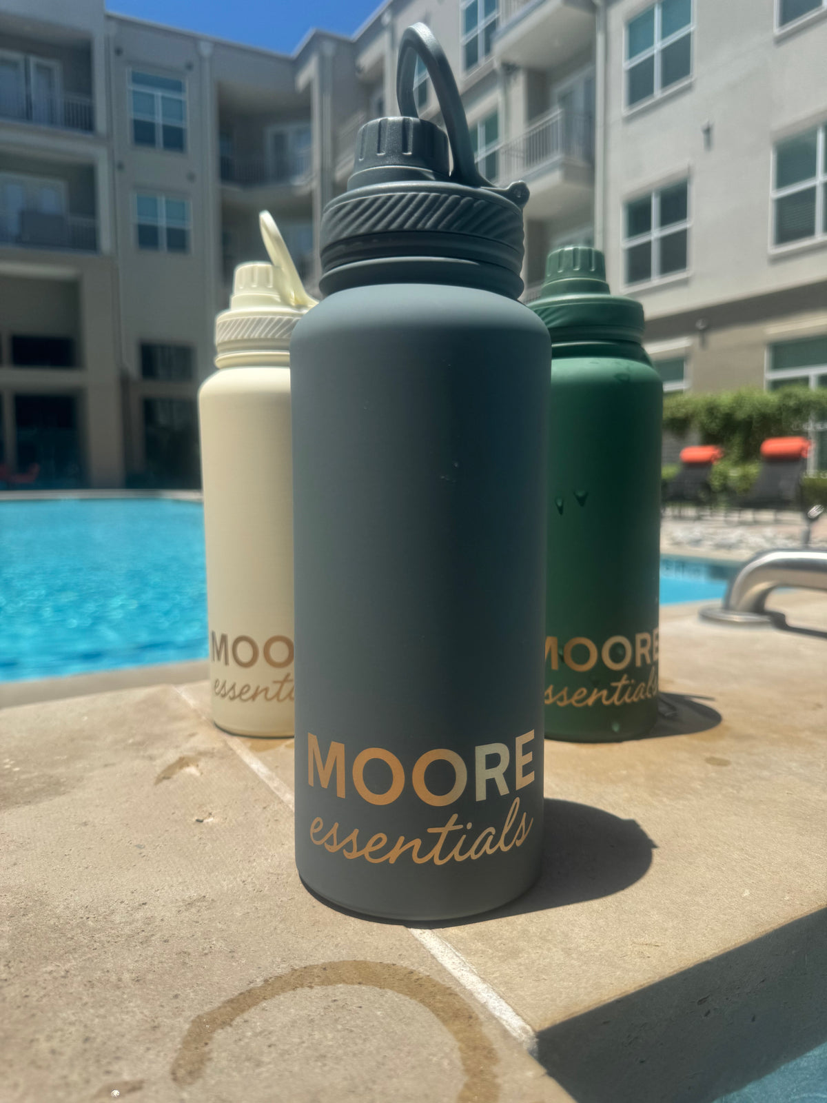 MOORE Essentials Water Bottle - Slate Blue (32 oz)